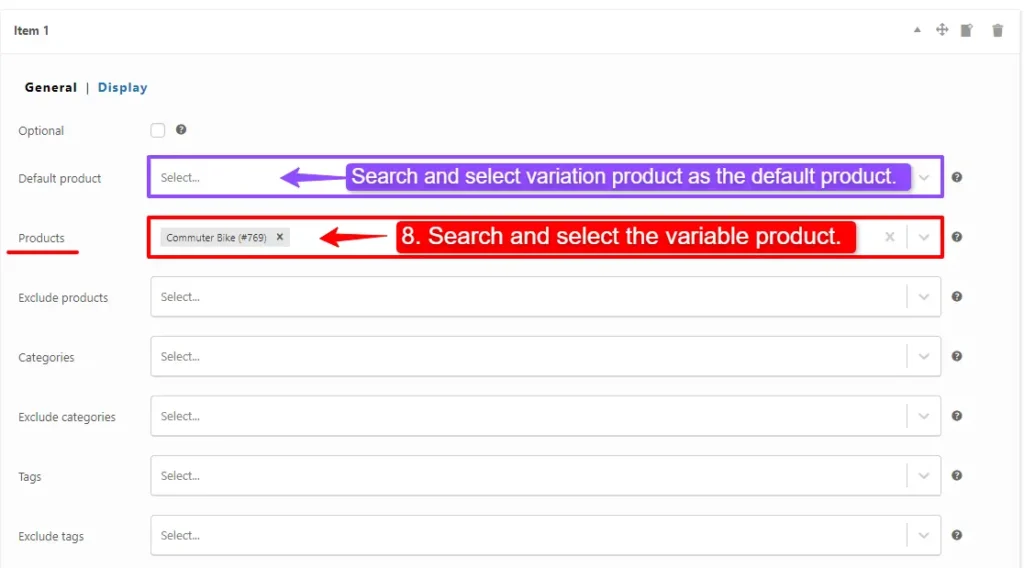 Add Variable product to the Grouped Products