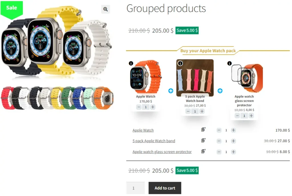 Final result of Grouped Products