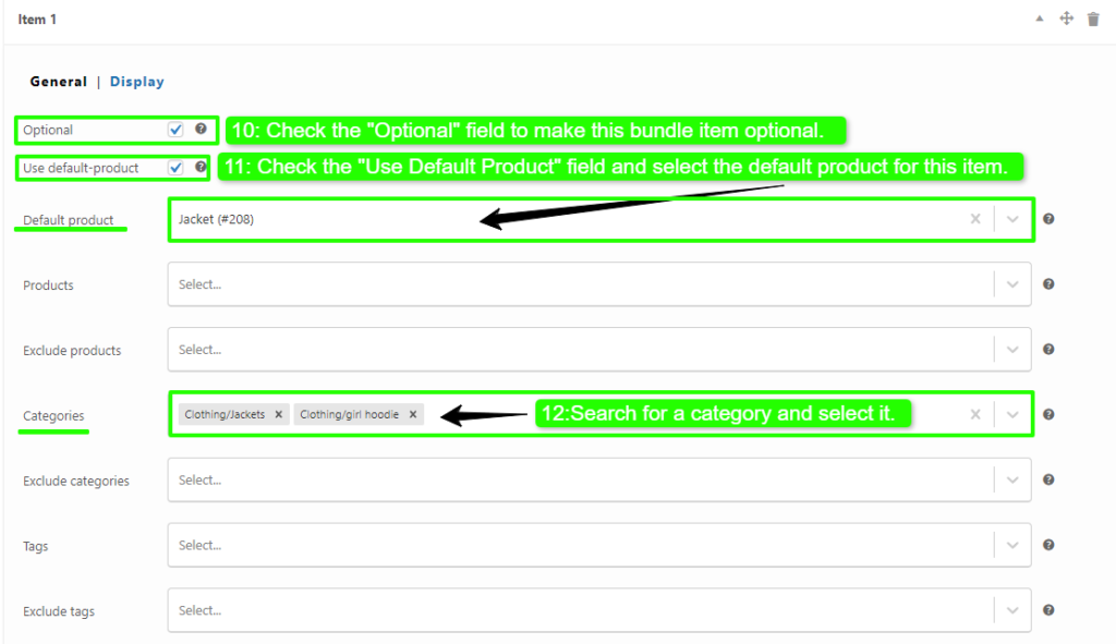 Add items to Flexible Optional Grouped Products